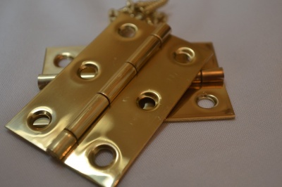 2½'' Polished Solid Brass Hinges (pair)